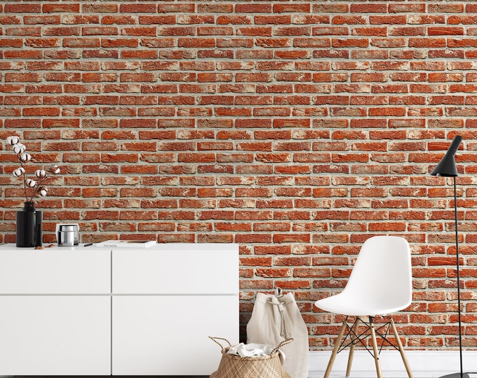 Red Brick Texture Peel and Stick Removable Wallpaper 8331 - Etsy Canada