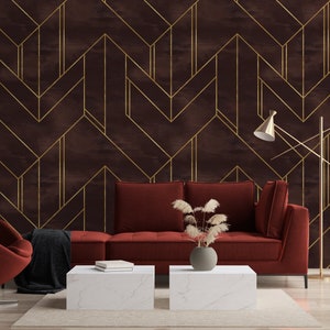Dark Geometric Peel and Stick Wallpaper | Dark Blue Geometric Wall ...