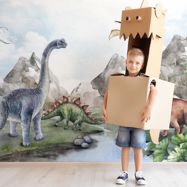 Kids Wallpaper Peel and Stick | Jurassic World Dinosaur Wall Mural | Wallpaper for boys