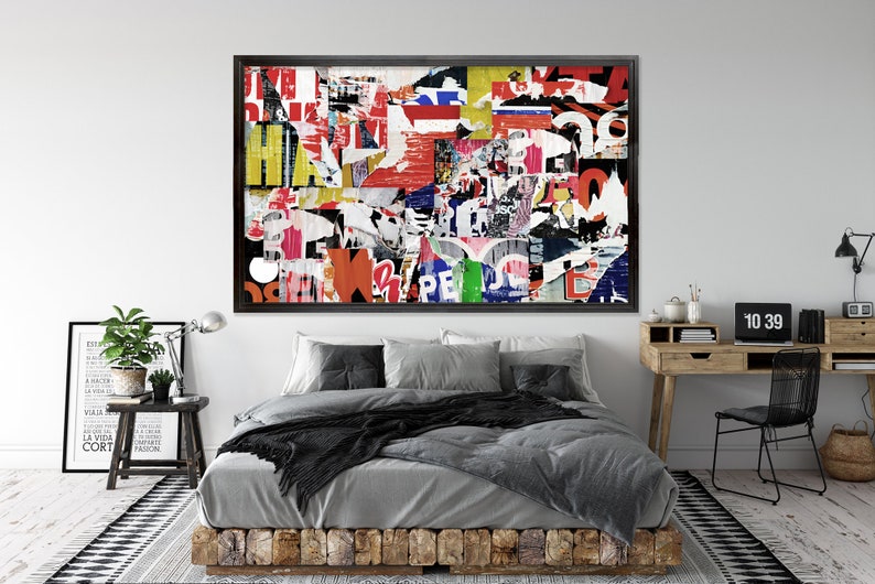 Graffiti Wallpaper Street Art Wallpaper Peel and Stick | Street Collage Art Wall Mural image 2