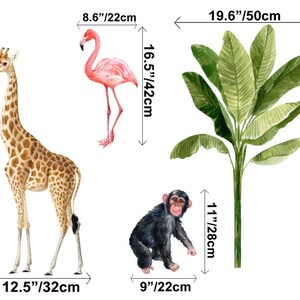 Kids Wall Decal Peel and Stick Cute Safari Animals Wall Sticker - Etsy