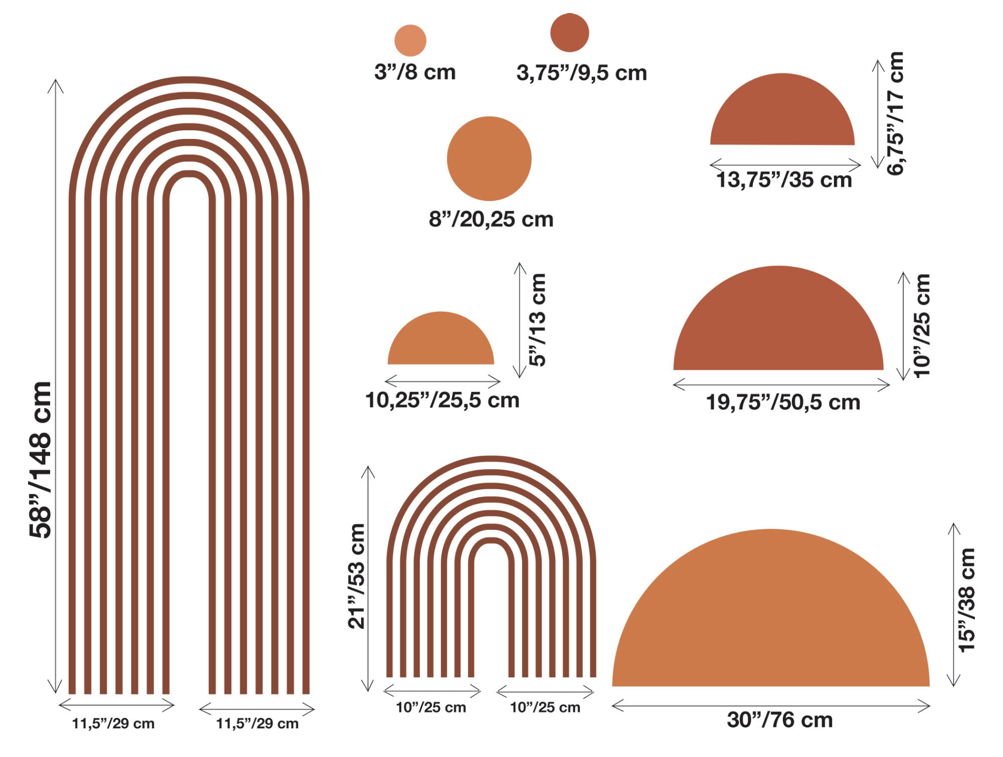 Arch Wall Decal Abstract Shape and Line Art Wall Sticker Etsy Australia