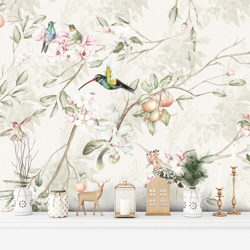 Heron Wallpaper Peel and Stick Heron Wallpaper Peel and Etsy UK