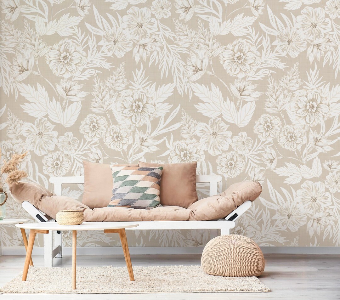 Elegant Peony Wallpaper Peel and Stick | Soft Watercolor Floral Wall ...