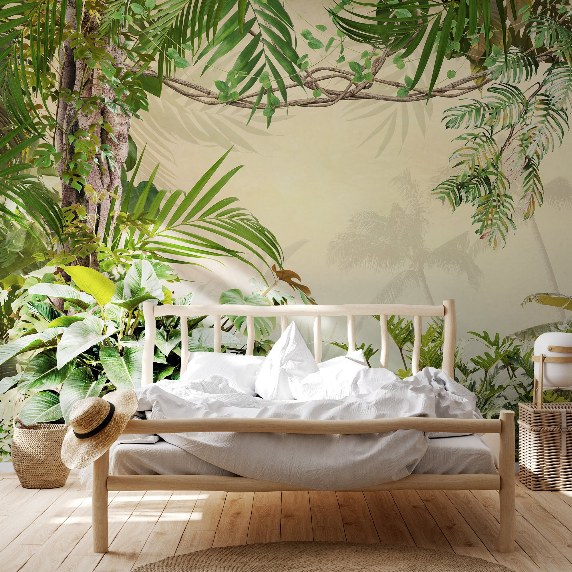 Tropical Rainforest Wallpaper Jungle Landscape Wall Mural Peel and ...