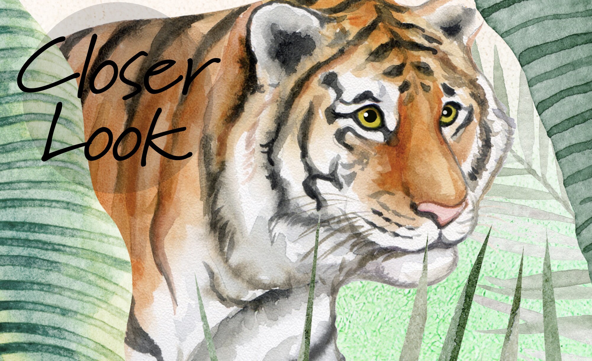 Tropical Wallpaper Tiger and Exotic Forest Wall Mural Peel and Stick - Etsy