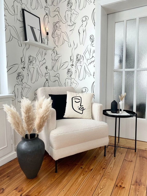 Art Wallpaper Peel and Stick Female Body Line Art Wall Mural - Etsy Art Wallpaper Peel and Stick Female Body Line Art Wall Mural - Etsy