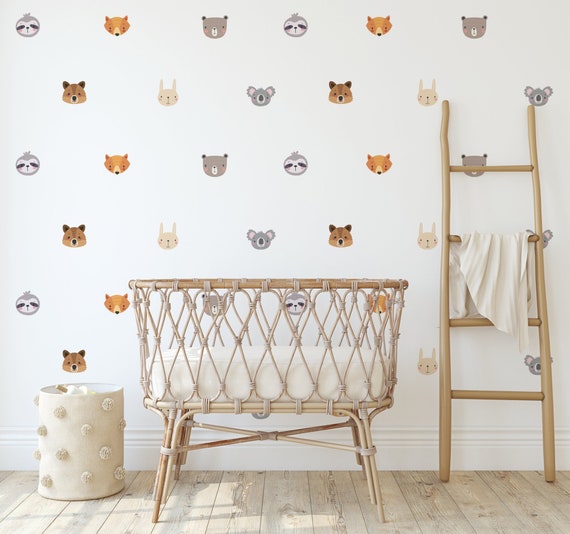 Kids Wall Decal Cute Little Safari Animal Wall Sticker Nursery | Etsy
