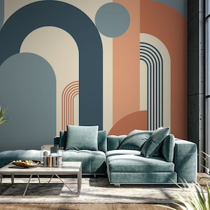Geometric Wallpaper Boho Arches Wall Mural Peel and Stick Abstract Art Wallpaper