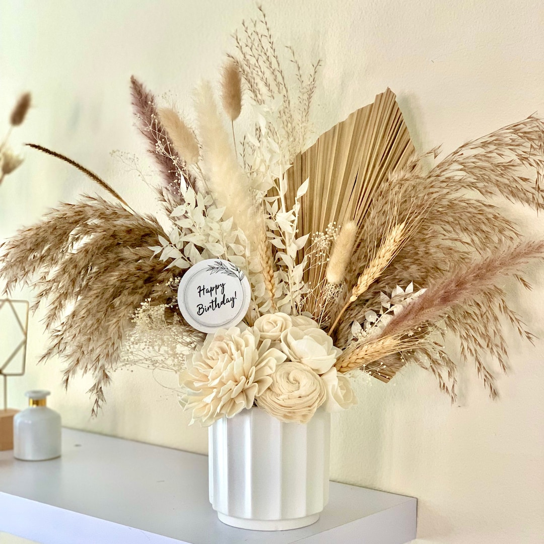 Personalized Dried Floral Arrangement WITH PLANTER Preserved Etsy