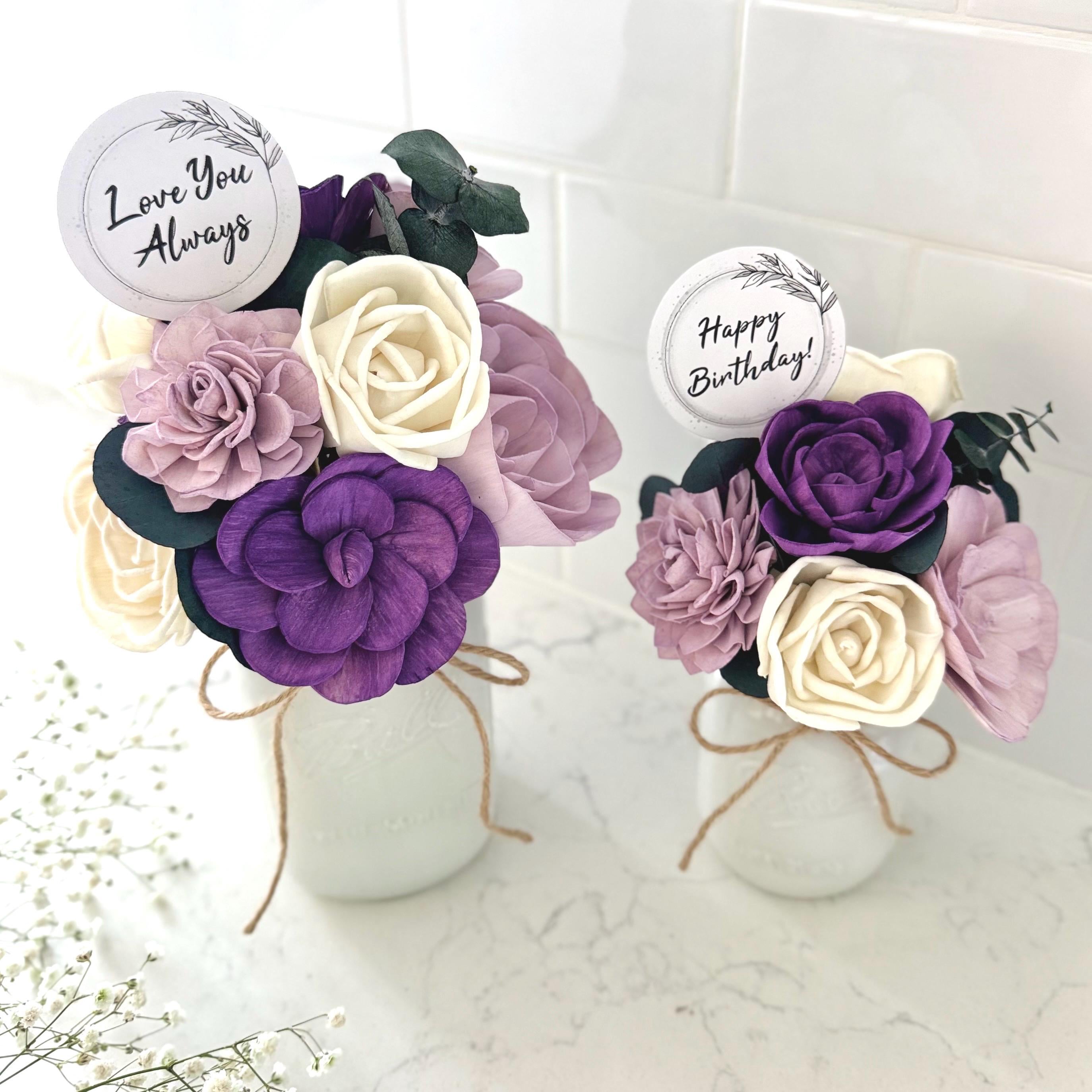 Wood Flower Arrangement: Lavender