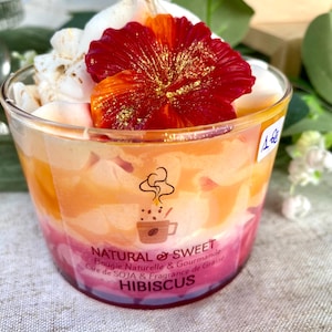 Gourmet hibiscus flower candle / flower candle / whipped cream candle / natural candle / soy wax / colored candle