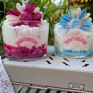 Vela de crema batida / vela de flores / vela de crema batida / vela natural / cera de soja / vela para el maestro / regalo para el maestro