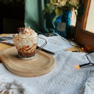 「リトルカプチーノ」グルメキャンドル、コーヒーキャンドル、ソイワックスキャンドル、ホイップクリームキャンドル、コーヒーカップキャンドル