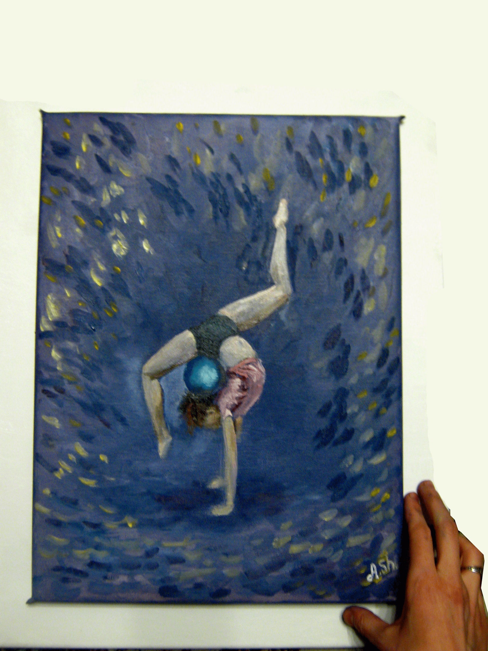 Gymnastics Painting Original Canvas Art Artistic Dancer Wall Etsy