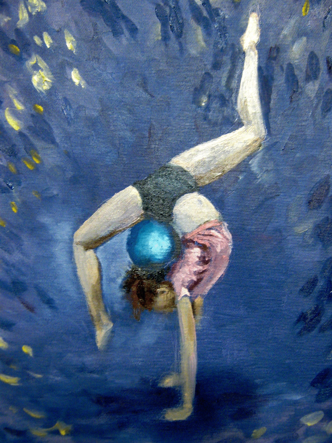 Gymnastics Painting Original Canvas Art Artistic Dancer Wall Etsy