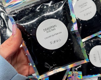 Black Chunky Glitter Mix - Solvent Resistant PET Glitter for Snowglobe tumblers (2oz/56g)