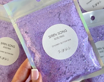 Chunky Glitter Mix - ‘Siren Song’ Lilac Purple Glitter - 2oz/56g