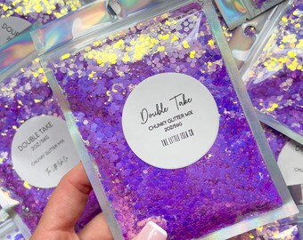 Chunky Glitter Mix - ‘Double Take’ - Purple Iridescent Glitter - 2oz/56g