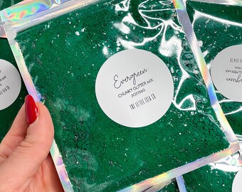 Green Chunky Glitter Mix | Glossy Bright Deep Dark Green | Solvent Resistant PET Glitter for Snowglobe tumblers 2oz/56g
