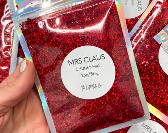 Chunky Red Glitter Mix | Solvent Resistant Holographic PET Glitter for  Snowglobe Tumblers (2oz/56g)