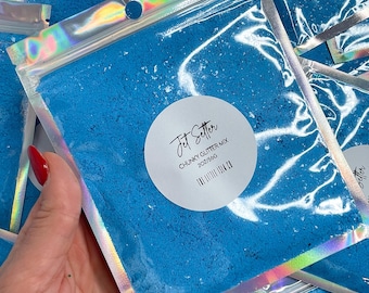 Blue Chunky Glitter Mix | Glossy Bright Sky Blue | Solvent Resistant PET Glitter for Snowglobe tumblers 2oz/56g