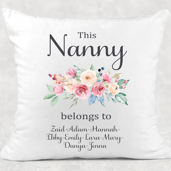 Personalised Nanny Belongs To Cushion, Nan Gift, Grandma Gifts, Mothers Day Gifts, Mum Gifts, Eid Gifts, Mummy Throw Pillow, Gran