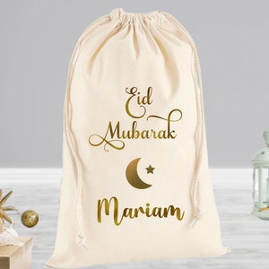 Personalised Eid Sack, Kids Eid Gift Bag, Ramadan Gifts Kids, Ramadan Eid Mubarak Party Gift Bags, Eid Mubarak Decor, Kids Eid Gift Bag