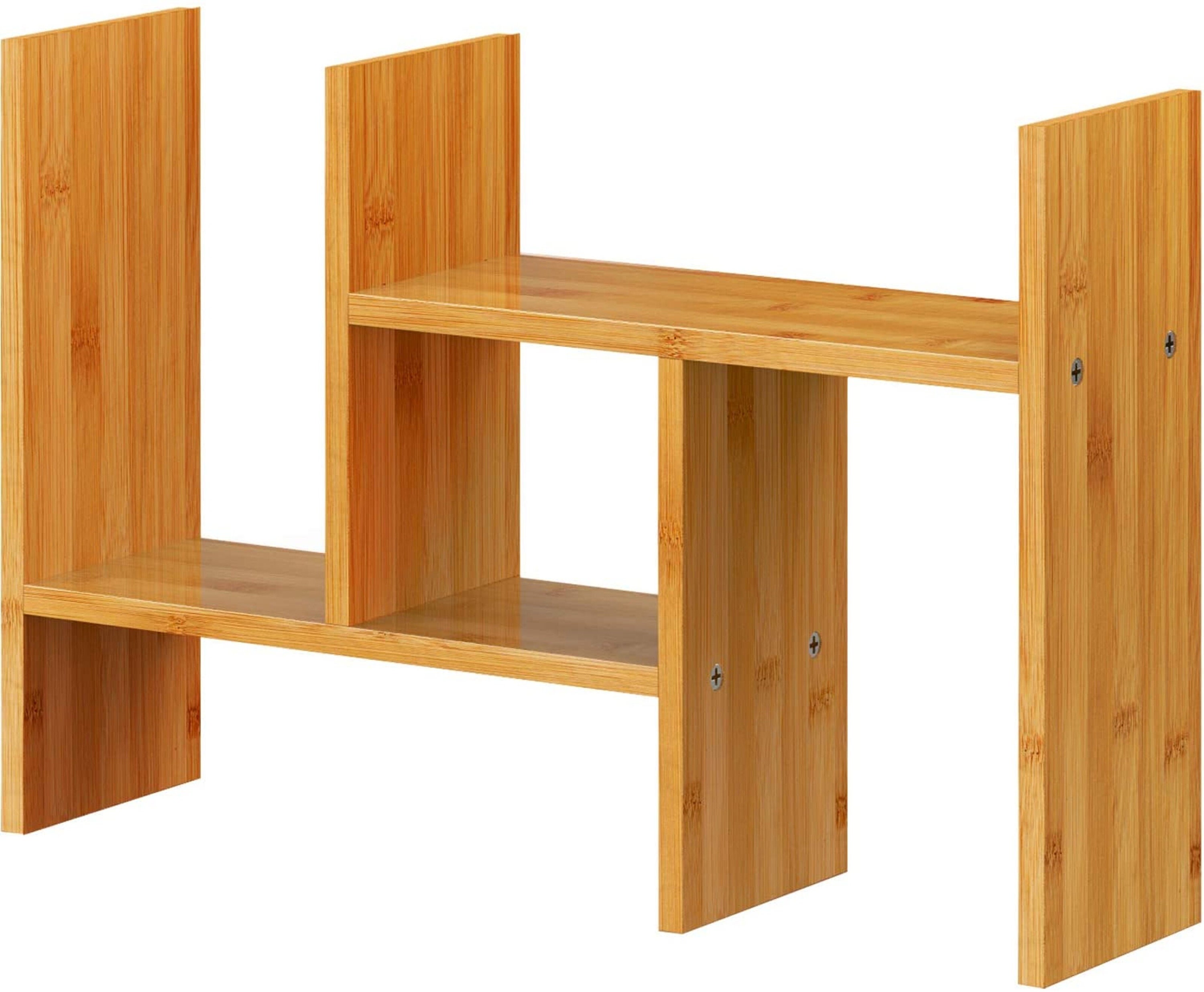 Natural Bamboo Desktop Book shelf Adjustable Desk Shelf Etsy