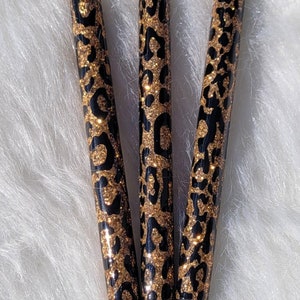 Custom Leopard Glitter Refillable Gel Pen