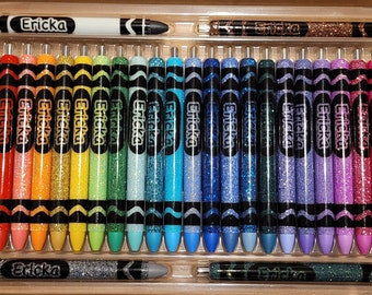 Custom Crayon Inspired Refillable pens 28, 22, 14 or 10