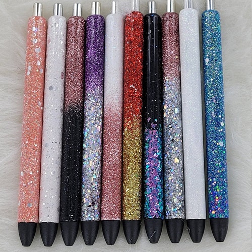 Glitter Pens Custom Glitter Gel Pen Refillable Pen Etsy