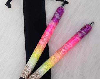Sunset Ocean Beach Glitter Refillable Gel Pen