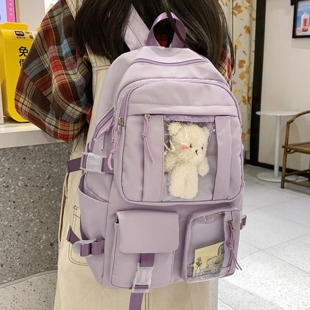 Lilac Colored Kawaii Harajuku Backpack Kawaii Clothing - Etsy