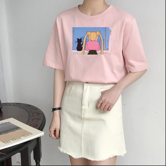 Luna And Usagi Sailor Moon Shirt Aesthetic Sailor Moon Retro Etsy