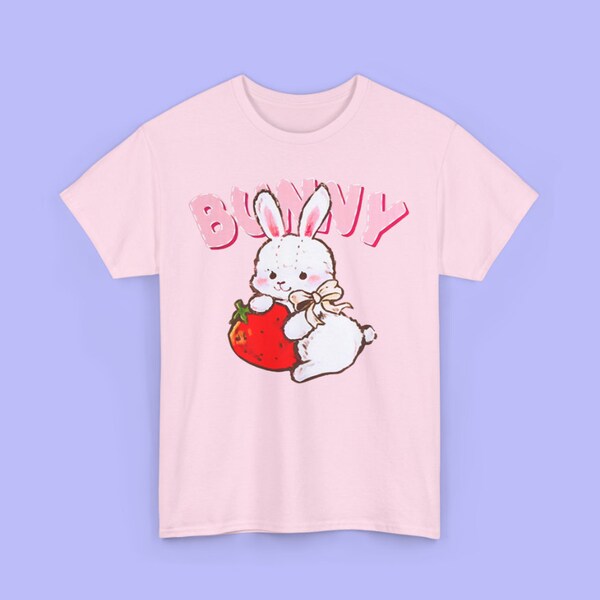 Harajuku Hase Erdbeere Tshirt Kawaii Kleidung Harajuku Kleidung y2k Yami Kawaii Milch Shirt Pastell Goth Harajuku Shirt Süßes Kaninchen-Shirt