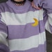 Pastel Lilac Sailor Moon Theme Knit Jumper, Sailor Moon Sets Embroidery Sweater Harajuku Clothing, Kawaii Clothing Cute Sweater, Harajuku 