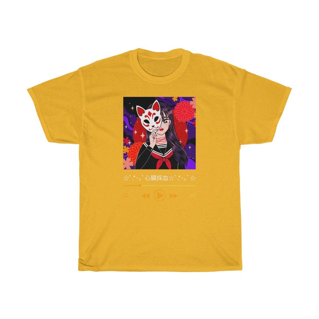 Kitsune Anime Girl Shirt Kawaii Clothing Anime Shirt Anime Etsy