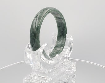 Yingmart 64 mm grüne natürliche Jadeit Jade Armreif Armbänder, echte Edelstein Armband, Vintage Schmuck