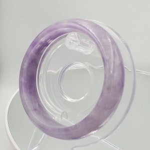 Yingmart 48-64mm Ice Purple Jadeite Jade Bangle, Elegant Princess Bracelet for Female Mom Girlfriend, Vintage, Chirstmas