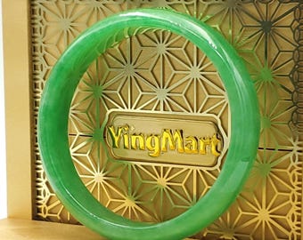 High Quality 48–72mm Jadeite Jade Green YingMart Bangle Bracelets Gift for Her Grandmother Sister Mom Grandma Mens Feng Shui Personalized
