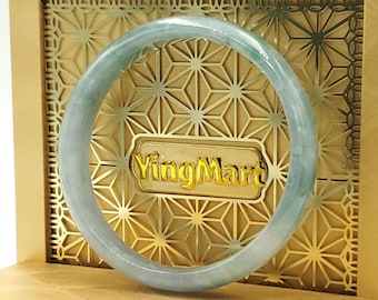 High Quality 50-60mm Natural-Colour Jade Light Purple Blue Bangle Bracelets Feng Shui Jewelry Gift for Her Mom Grandma Personalized