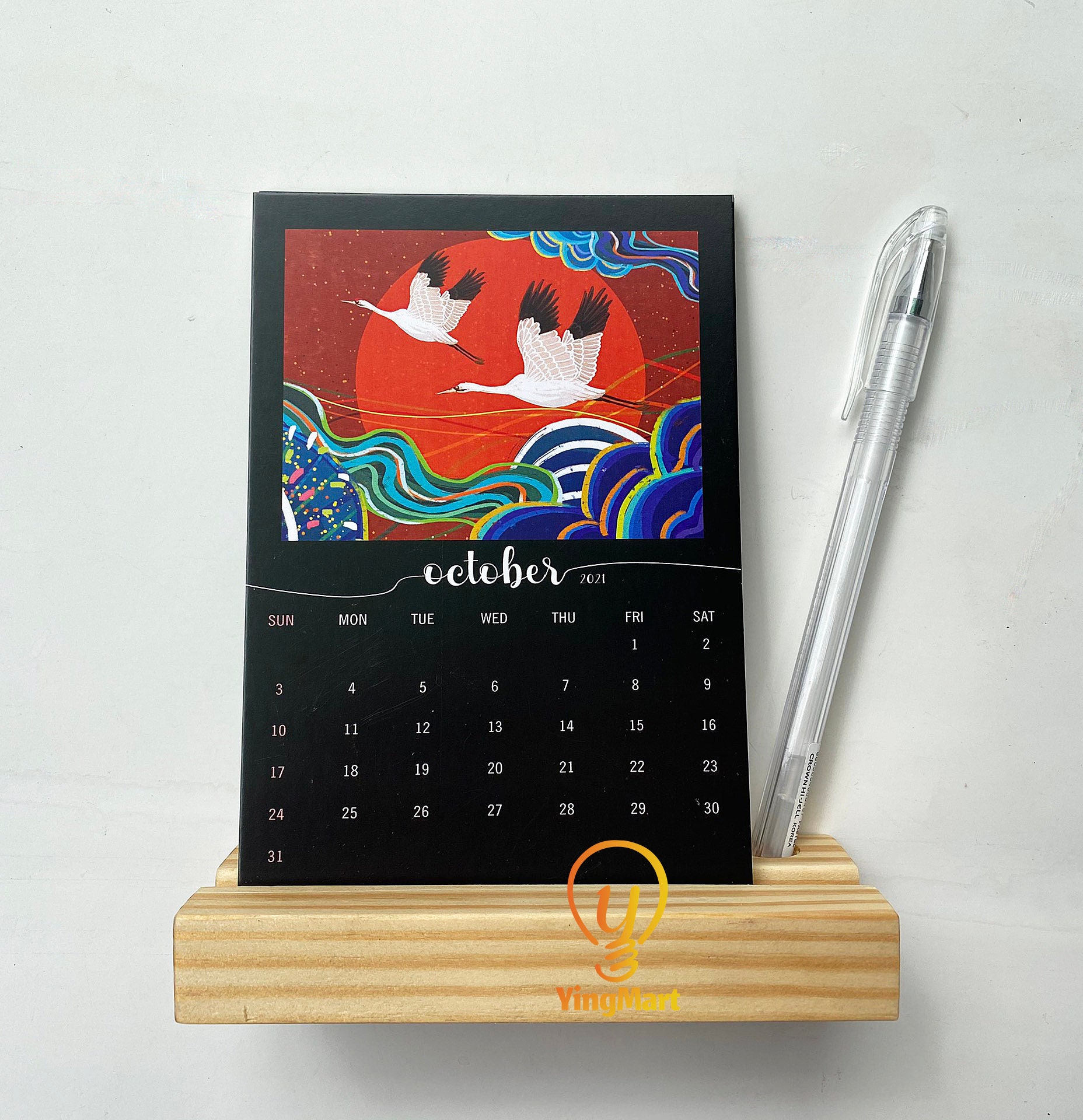 Yingmart 2021 Desk Calendar Colorful Japanese style Painting Etsy