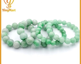 Yingmart Natürliche Grüne Jade Jadeit Baracelet, Kettenarmband Perle, Jade Edelsteine, echte Edelstein Armband, Geschenk für sie