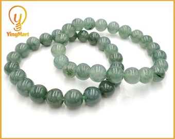 Yingmart  Light Green Guatamela Natural Jadeite Jade Bracelet 9.5 mm, Vintage Jewelry, natural jade, Accessories, Gift for her