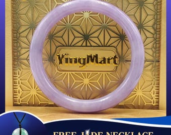 High Quality 48-72mm Jadeite Jade Purple YingMart Bangle Bracelets Gift for Her Mom Feng Shui Grandma Sister Mens