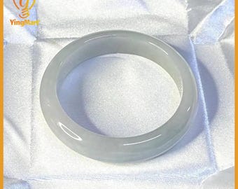 Yingmart 50 mm-64 mm Rent vitt till mycket ljusgrönt blått lila naturligt jadeitjadearmband, Armband med äkta ädelstenar, Tillbehör