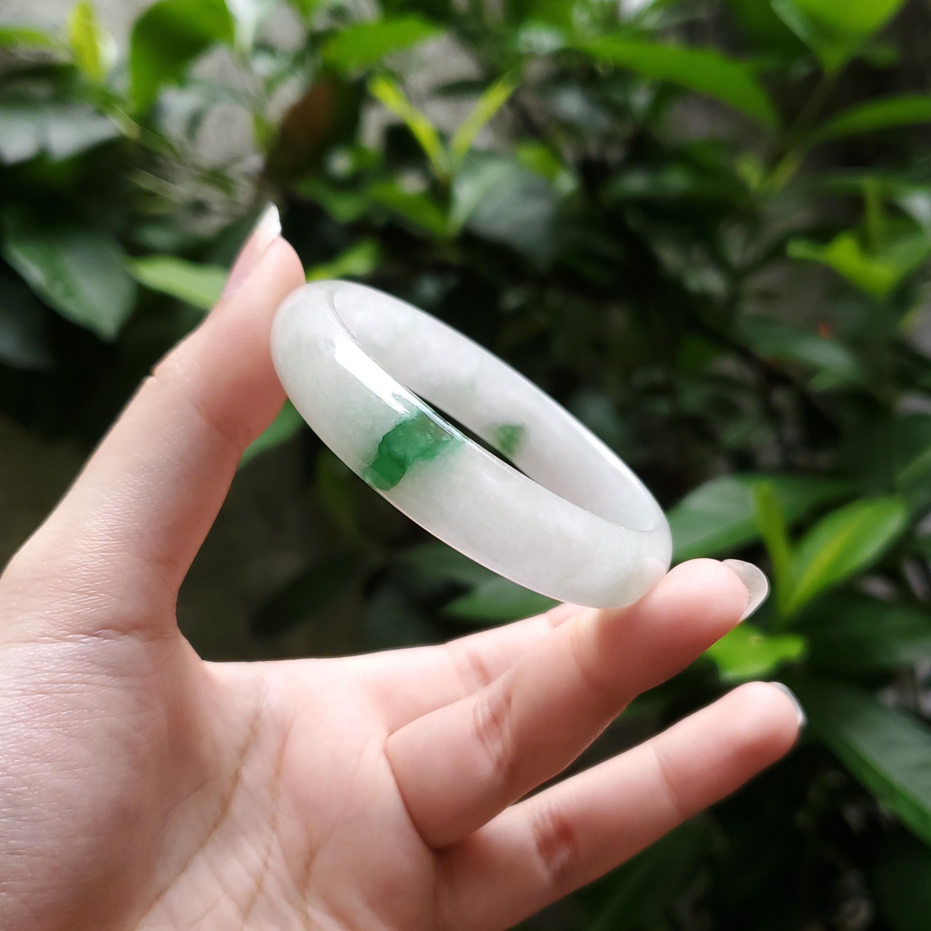 高品質 48-72 mm 翡翠 ホワイト YingMart バングル 彼女 妹 母