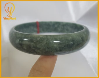 Yingmart 57mm Green Natural Jadeite Jade Bangle Bracelets, Real Gemstone Bracelet, Vintage Jewelry