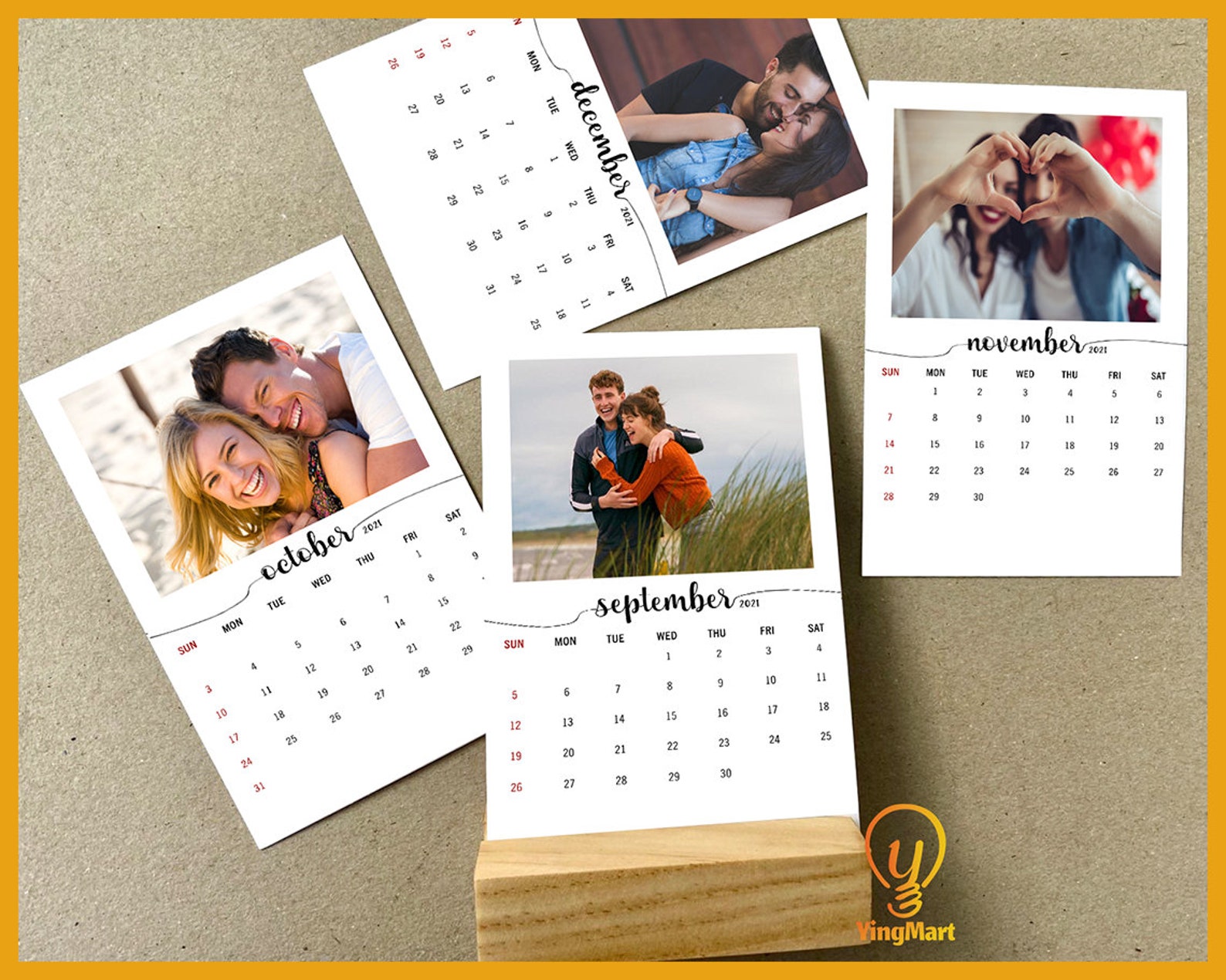 2022 Personalized Photo Desk Calendar Custom Picture Etsy